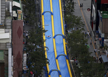 Durée de longue durée gonflable géante bleue faite sur commande d'événement de rue de ville de glissière d'eau