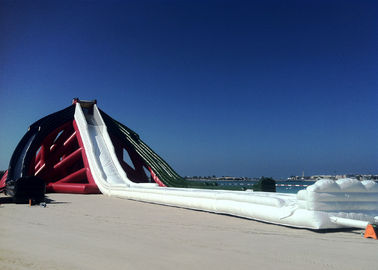 blanc rouge gonflable géant de PVC de glissière d'eau de long extérieur de 75m avec Bolwer