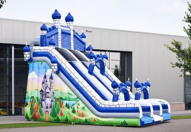 Grands saut de Comelot de château bleu et glissière Inflatables avec le mur s'élevant