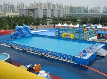 Bâche gonflable bleue de PVC de la piscine d'arrière-cour en métal de piscine moulue durable de cadre 0,9