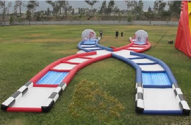 Jeux de plein air gonflables matériels gonflables merveilleux de PVC/TPU de voie de voie de roulement de Zorb