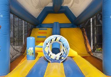 PVC combiné du bleu 0.55mm de Chambre de rebond d'Inflatables de locations de pullover de Seaworld