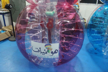 Boule de butoir d'ami rouge adulte, logo de butoir gonflable humain bleu de boule de bulle imprimée