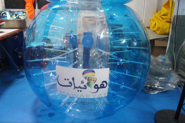 Boule de butoir d'ami rouge adulte, logo de butoir gonflable humain bleu de boule de bulle imprimée