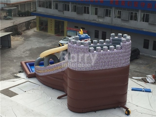 Matériel industriel de bâche de PVC de Dragon Inflatable Water Slide 15X11X8M 0.9mm