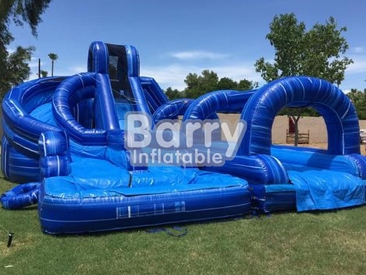 Arrière-cour folle Barry Inflatable Water Slides d'argent liquide couleur jaune et bleue de 17ft