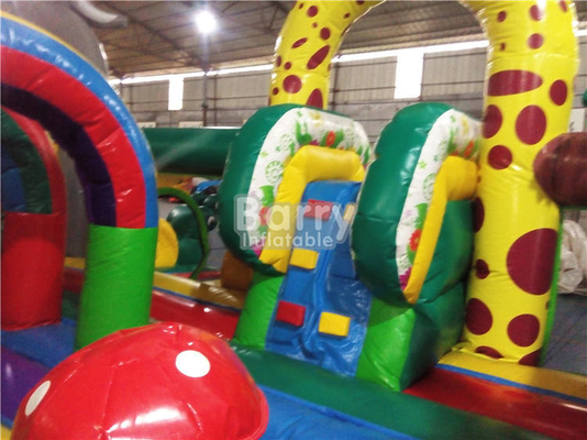 thème animal de PVC de 0.55mm de parc d'attractions de videur de glissière de jungle gonflable de terrain de jeu
