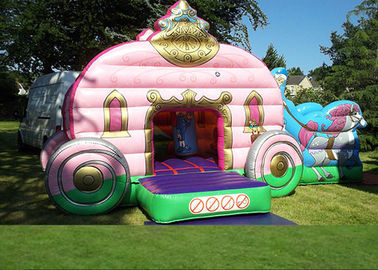 12' x 18' princesse Carriage Castle Inflatable Combo de rose pour la fête d'anniversaire de la fille