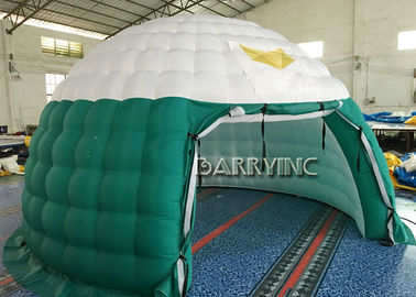 Dôme blanc vert d'air annonçant les tissus gonflables de PVC de tentes pour la partie/événement