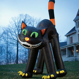 Chat noir de publicité géant extérieur d'Inflatables de certificat de la CE pour le festival de Halloween
