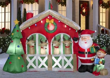 Chambre imperméable de publicité faite sur commande géante de Noël de tissu d'Inflatables Oxford