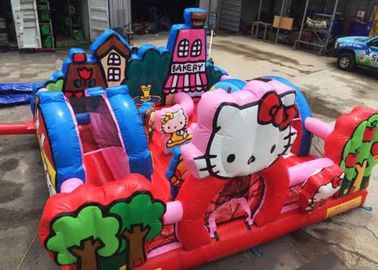 Terrain de jeu gonflable d'enfant en bas âge de Hello Kitty avec la glissière, château plein d'entrain adulte commercial