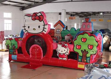 Terrain de jeu gonflable d'enfant en bas âge de Hello Kitty avec la glissière, château plein d'entrain adulte commercial