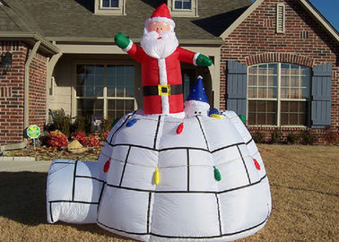 Décorations de Noël annonçant Inflatables grands Père Noël et tente rouges