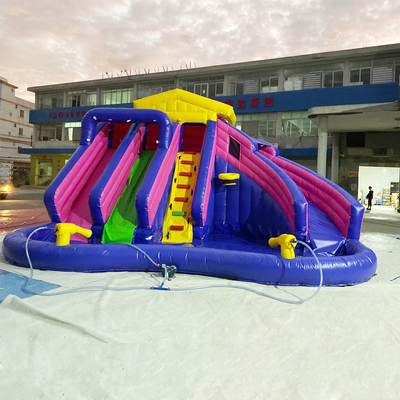 Parc d'amusement gonflable de l'eau de château plein d'entrain gonflable d'EN71 pour des enfants avec la glissière de piscine