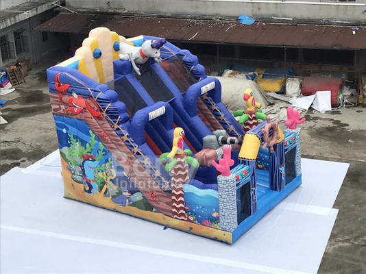 les enfants gonflables de videur de PVC de 0.55mm du monde extérieur commercial de mer glissent des jouets