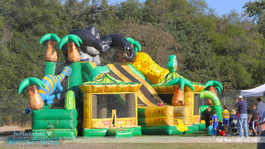 Le château plein d'entrain des enfants combinés gonflables de King Kong de géant avec la glissière