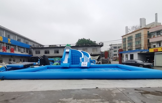 Glissière gonflable commerciale de PVC avec la grande glissière de videur de piscine combinée