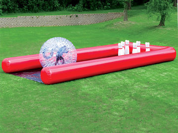 Goupilles de bowling humaines de jeux gonflables géants faits sur commande drôles de sports avec la boule de Zorb