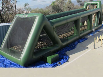 De sports de jeux ligne gonflable géante gonflable 80ft verte élevée de fermeture éclair longtemps pour des adultes