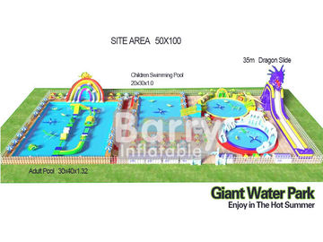 bâche gonflable de PVC du géant de construction de parc aquatique de l'arrière-cour 3D 0.55mm