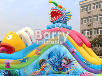 Équipement gonflable extérieur de parc d'Amusment de piranha de Carzy d'été chaud pour des enfants