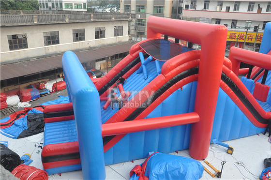 En plein air amusant adulte gonflable parcours d'obstacles 5K jeu d'obstacles Bouncer Slide Combo