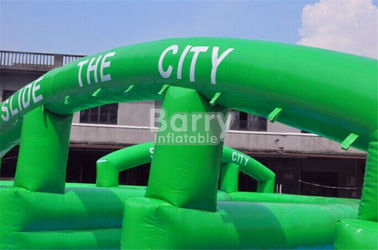 Grandes glissières gonflables d'amusement de vert de glissière gonflable folle de ville pour la rue/route