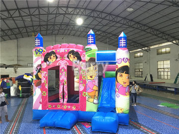 Message publicitaire rose de Chambre de princesse Large Dora Inflatable Bounce avec l'impression de Digital