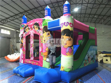 Message publicitaire rose de Chambre de princesse Large Dora Inflatable Bounce avec l'impression de Digital