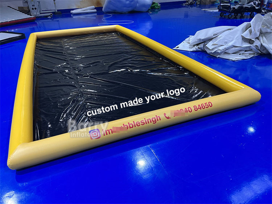 Facile d'entretien Tapis gonflable jaune pour le lavage de voiture avec impression de logo