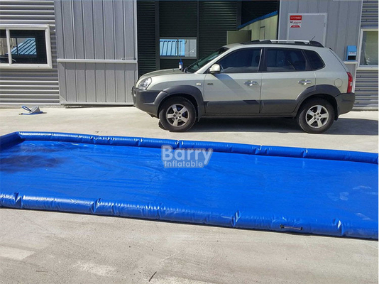Mat de confinement de lavage de voiture gonflable portable en PVC avec système de récupération d'eau