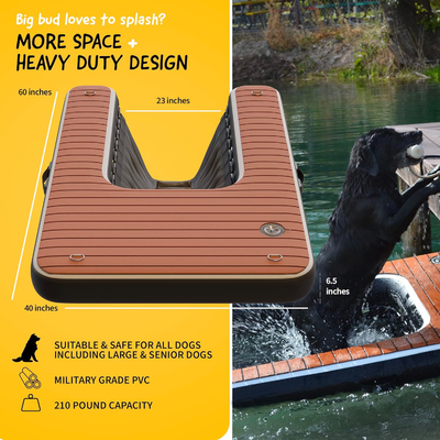Logo personnalisé Dock flottant gonflable DWF PVC Tarpaulin à eau Rampe gonflable pour chien Pour nager