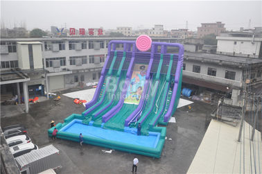 Refroidissez la glissière d'eau gonflable géante de 5 ruelles avec la grande piscine/jeux gonflables adultes