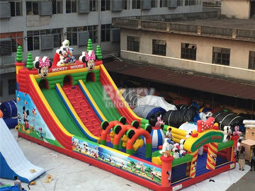 Les enfants rebondissent le terrain de jeu gonflable de château/parc gonflable Mickey Cartoon Inflatable Amusement Park d'amusement