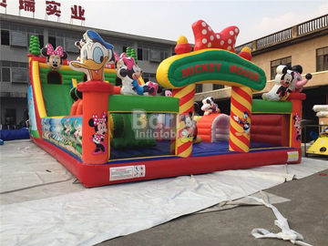 Les enfants rebondissent le terrain de jeu gonflable de château/parc gonflable Mickey Cartoon Inflatable Amusement Park d'amusement