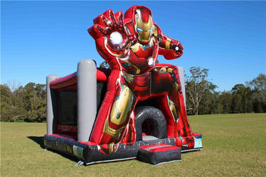 Imperméabilisez le château sautant gonflable 5 x 4 x 5m de PVC Iron Man de 0.55mm adaptés aux besoins du client
