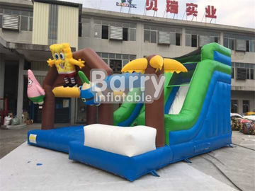 Chambre combinée gonflable de rebond de Spongebob pour des enfants sautant le matériel de bâche de PVC