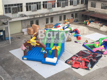 Chambre combinée gonflable de rebond de Spongebob pour des enfants sautant le matériel de bâche de PVC