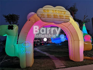 Produits gonflables colorés de la publicité d'entrée, voûte d'explosion de la publicité de LED pour le message publicitaire