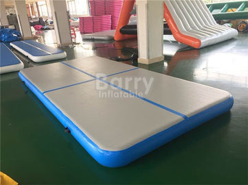 Tapis gonflable bleu de gymnastique de voie d'air, double tapis de Trak d'air de tissu de mur pour le gymnase