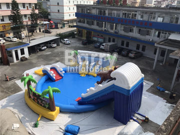 Parc aquatique gonflable de PVC Aquapark de coutume avec la piscine et glissière pour des enfants