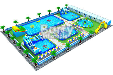 Parc aquatique gonflable énorme mobile extérieur de piscine, parc d'Aqua de Waterpark