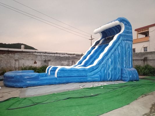 Les jeux gonflables extérieurs modèlent la couleur bleue d'Aqua Inflatable Floating Water Slide pour l'amusement