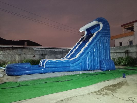 Les jeux gonflables extérieurs modèlent la couleur bleue d'Aqua Inflatable Floating Water Slide pour l'amusement