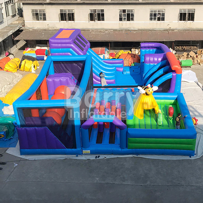 Grand château d'amusement de ville de terrain de jeu de parc à thème gonflable commercial d'amusement