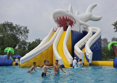 Piscine géante commerciale d'enfant d'explosion de requin avec les jouets gonflables de piscine d'amusement
