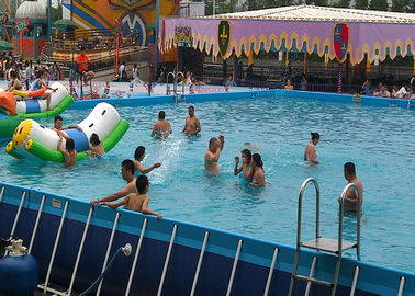 Grande piscine rectangulaire commerciale de cadre en métal, piscine mobile pour le parc