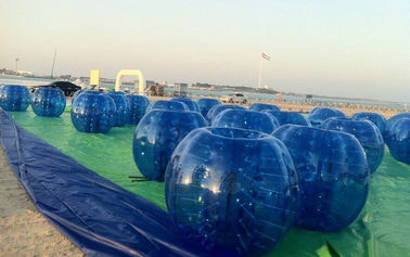 Le football gonflable de boule de corps de boule géante bleue du hamster EN14960 pour le message publicitaire