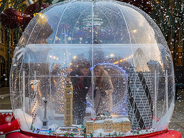 Globe transparent de neige de Noël de produits gonflables extérieurs de la publicité
